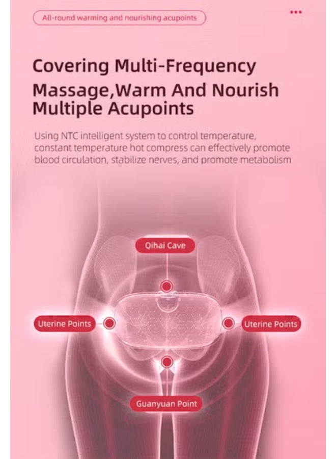 Eworld Menstrual Heating Pad Massager Belt, Warm Palace Electric Hot Compress & Vibration Massage for Abdomen and Waist Cramp Relief, Type-C Rechargeable, Assorted Color - Image 2